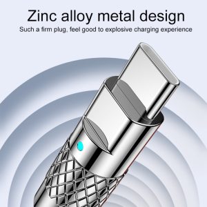 Mech Series 6A 120W USB to USB-C / Type-C Metal Plug Silicone Fast Charging Data Cable, Length: 1.2m(Blue)
