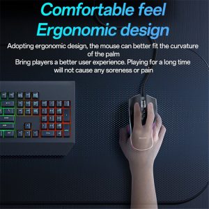 YESIDO KB20 USB Wired Gaming Mouse 7200DPI RGB Light Computer Laptop Mice