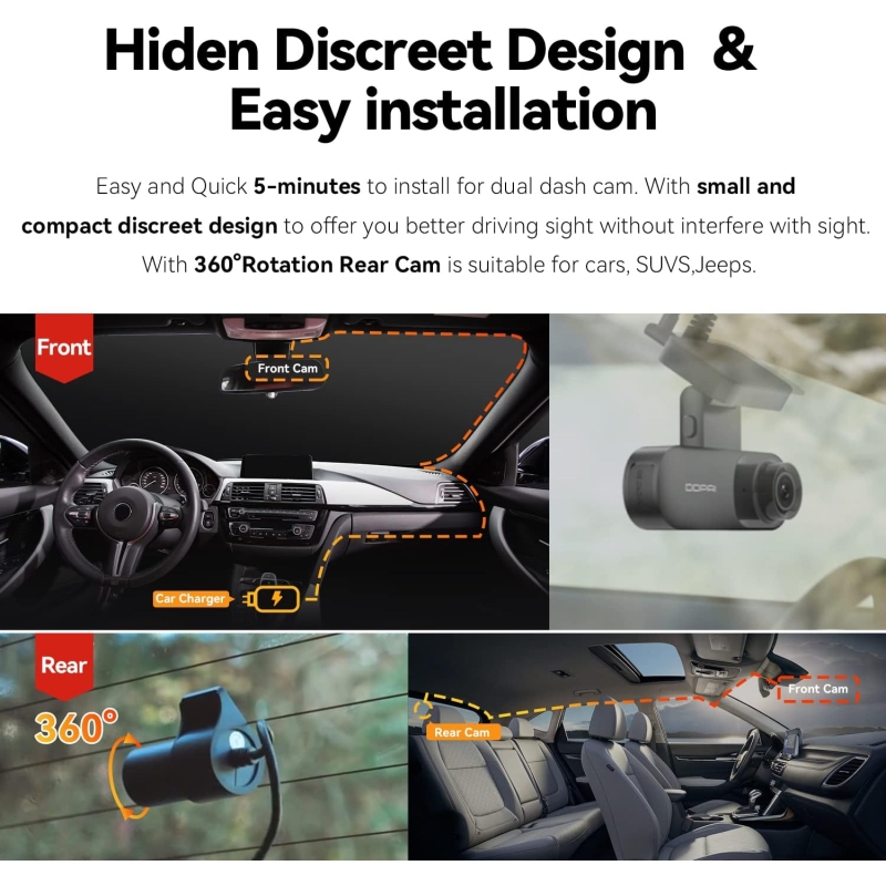 DDPAI Mola N3 Pro Dash cam GPS WiFi 2.5K FHD + Rear camera - Image 7