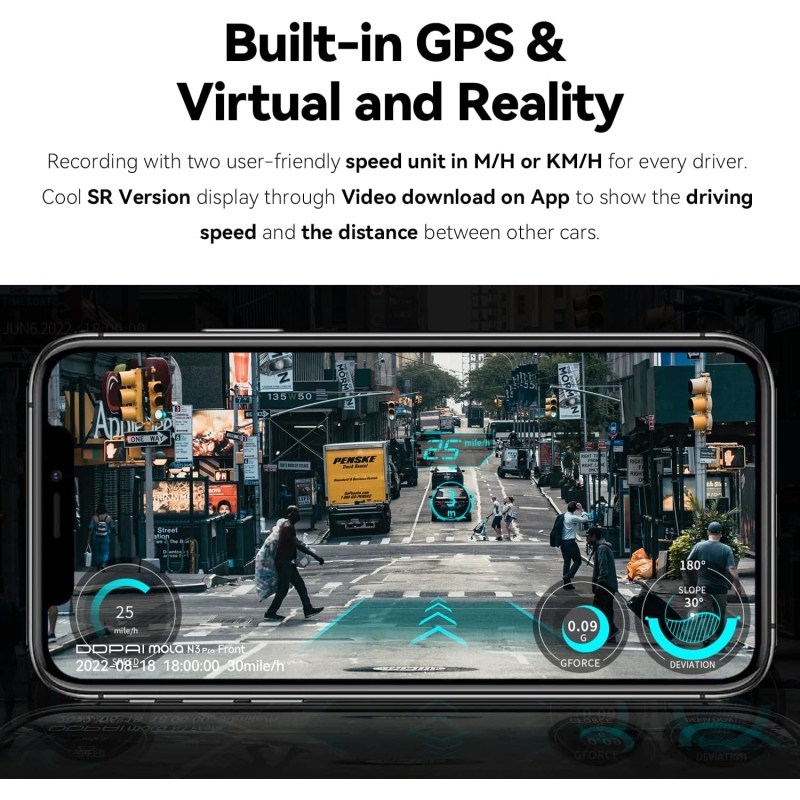 DDPAI Mola N3 Pro Dash cam GPS WiFi 2.5K FHD + Rear camera - Image 9