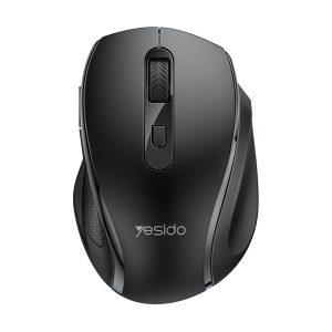 YESIDO KB45 2.4G Wireless Quiet Business Mouse 6 Buttons 4 DPI Wide Side Rest Precise Tracking for Windows / Mac / Android – Black