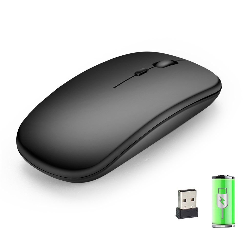M80 2.4G Wireless Mouse Rechargeable 800/1200/1600 DPI Computer Mouse Ultra-Thin Silent Mice for Home Office Notebook - Matte Black - Image 2
