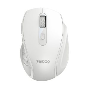YESIDO KB45 2.4G Wireless Quiet Business Mouse 6 Buttons 4 DPI Wide Side Rest Precise Tracking for Windows / Mac / Android – White
