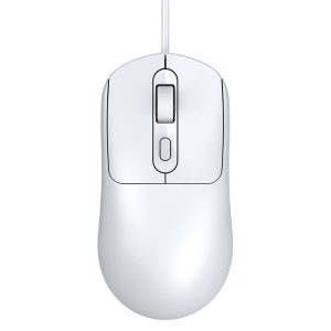 T-WOLF G580 Wired Mouse Ergonomic Design Office Mouse with 3D Anti-Slip Grille Roller 1000-1600 DPI – White