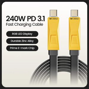 MOVE SPEED YSUCC02-C10 1m Data Cable High Power Transfer USB-C Fast Charging Cord – Silver