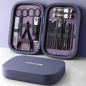 18 in 1 Stainless Steel Manicure & Pedicure Sets (Royal Blue)