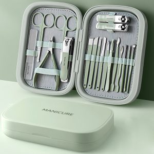18 in 1 Stainless Steel Manicure & Pedicure Sets (Mint Green)