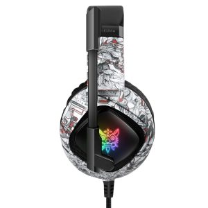 ONIKUMA K19 Camouflage Wired Gaming Heaset PS4 PC Gamer Stereo Headphones with Mic and LED Light – White