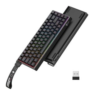 ONIKUMA MT603 68 Keys Mechanical Keyboard Three Modes 2.4GHz Wireless Gaming Keyboard – Black