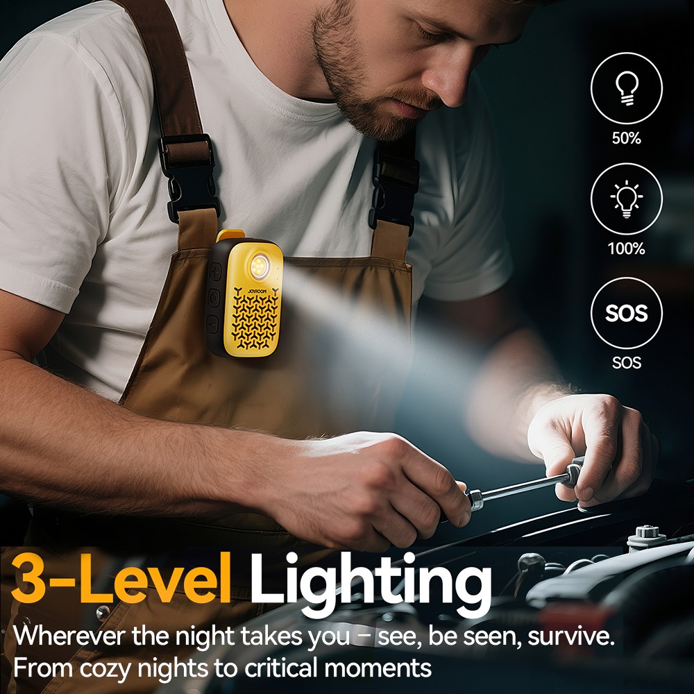 JOYROOM JR-MS03 Portable Bluetooth-Compatible Speaker Waterproof IP67 ENC Noise Cancellation Loudspeaker - Yellow+Black - Image 2