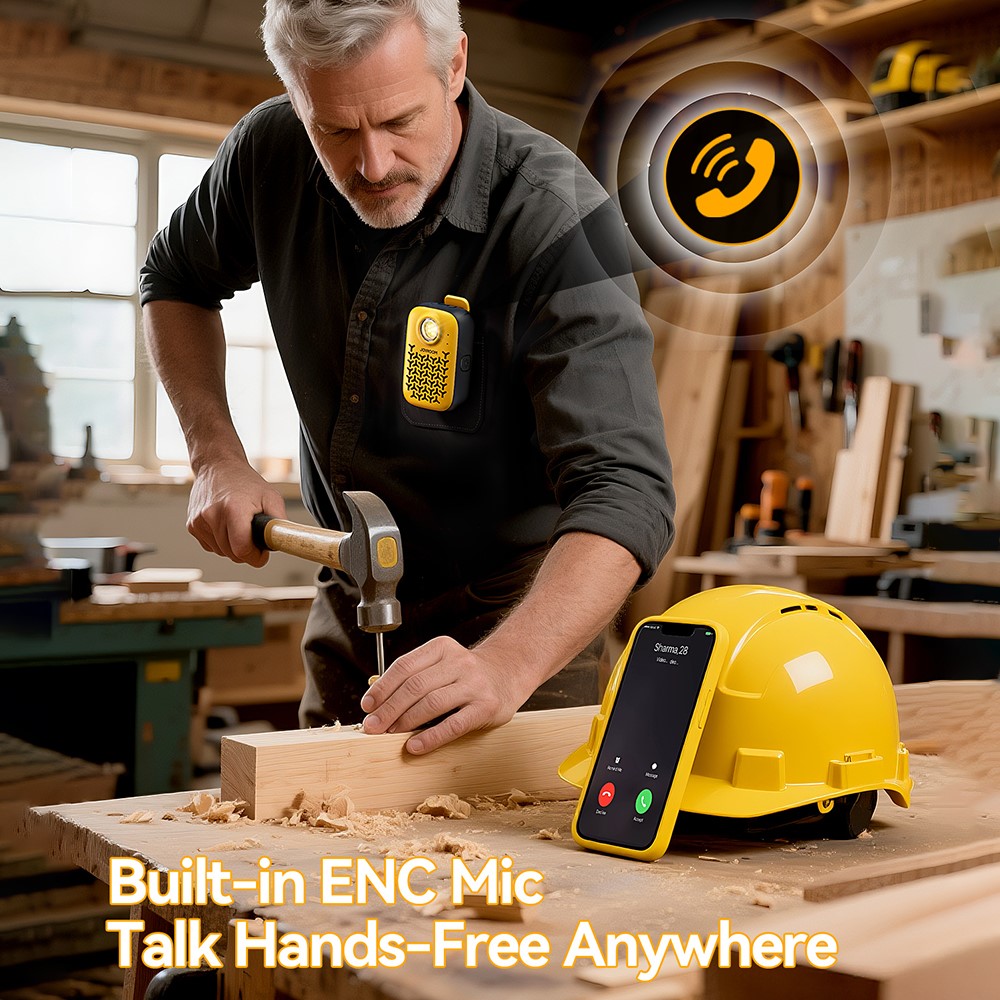 JOYROOM JR-MS03 Portable Bluetooth-Compatible Speaker Waterproof IP67 ENC Noise Cancellation Loudspeaker - Yellow+Black - Image 3