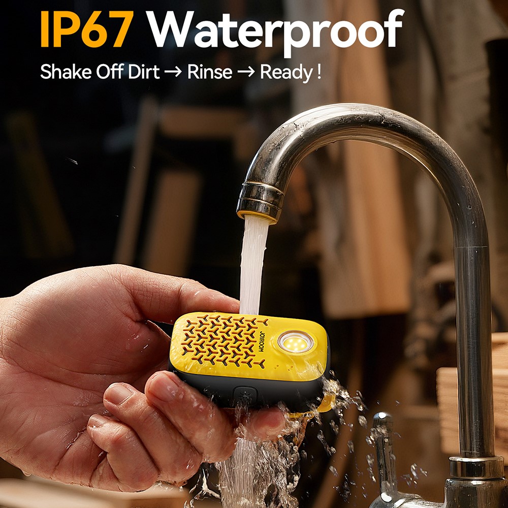 JOYROOM JR-MS03 Portable Bluetooth-Compatible Speaker Waterproof IP67 ENC Noise Cancellation Loudspeaker - Yellow+Black - Image 4