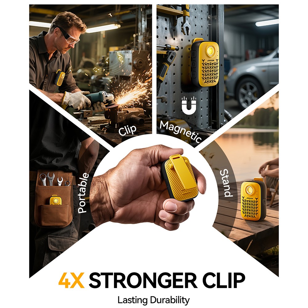 JOYROOM JR-MS03 Portable Bluetooth-Compatible Speaker Waterproof IP67 ENC Noise Cancellation Loudspeaker - Yellow+Black - Image 5