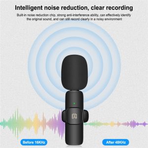 PULUZ PU3151B 2Pcs Noise Reduction Lavalier Wireless Microphone with Type-C Receiver