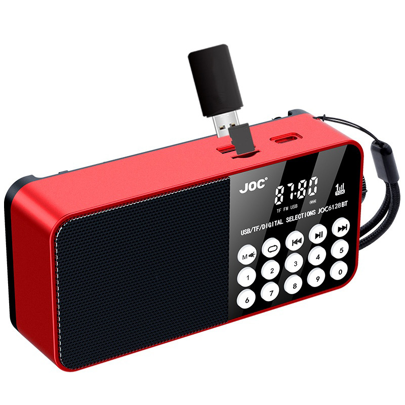 JOC 6128BT LED Display Digital Radio with Emergency Light Bluetooth-compatible FM Radio Support TF Card - Gray - Image 2