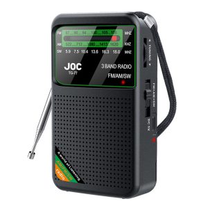 JOC TG-77 FM/AM/SW Full Band Radio 3W Speaker Type-C Rechargeable Portable Radio for Elderly - Black