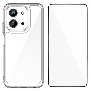 For Xiaomi Redmi 15C 4G (EU) (173mm) / Xiaomi Redmi 15C 5G (EU) (173mm) Case MF Series TPU Acrylic Clear Phone Cover with Tempered Glass Film - Transparent