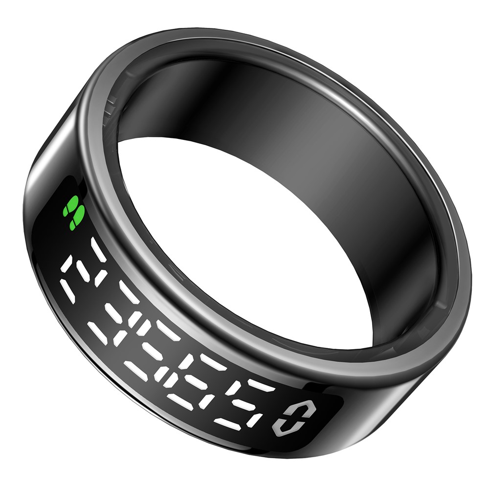 SY01 Digital Display Smart Ring Sleep Blood Oxygen Heart Rate Monitor Ring with Charging Case - Black / Size 10 - Image 2
