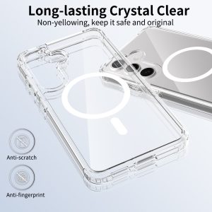 For Samsung Galaxy S26 Magnetic Case 2.0mm Scratch Resistant TPU + PC Phone Cover – Transparent