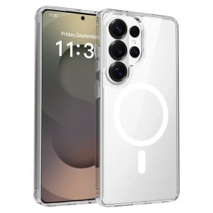 For Samsung Galaxy S26 Ultra Magnetic Case 2.0mm Scratch Resistant TPU + PC Phone Cover – Transparent