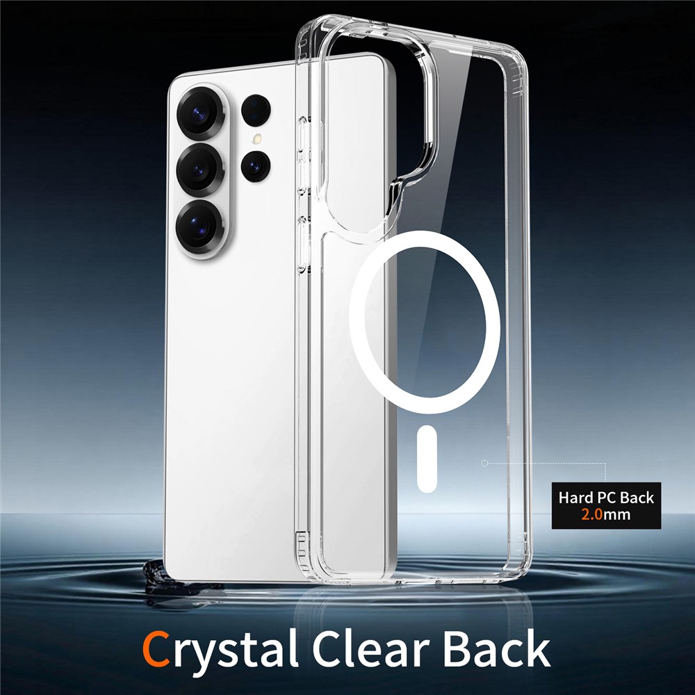 For Samsung Galaxy S26 Ultra Magnetic Case 2.0mm Scratch Resistant TPU + PC Phone Cover - Transparent - Image 2