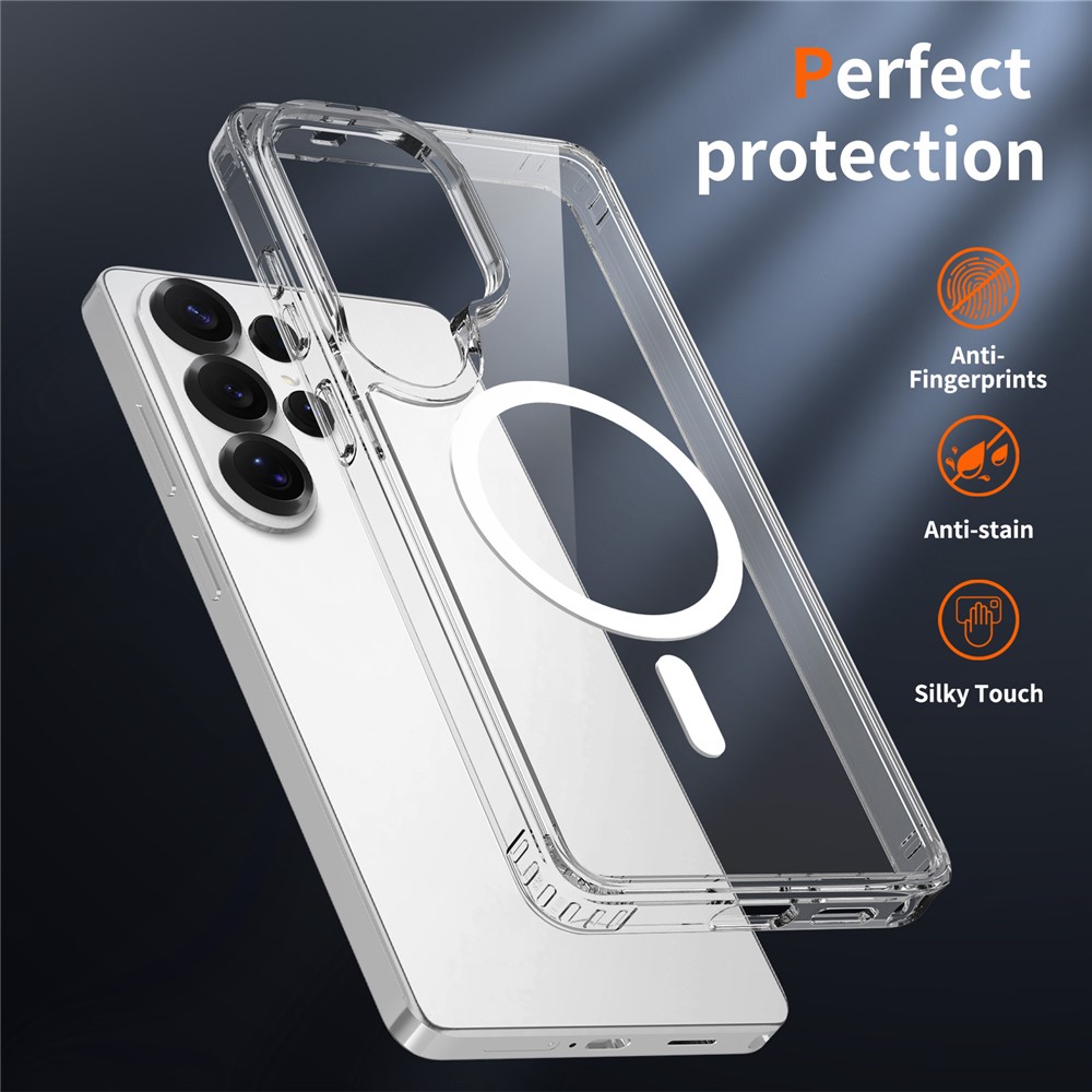 For Samsung Galaxy S26 Ultra Magnetic Case 2.0mm Scratch Resistant TPU + PC Phone Cover - Transparent - Image 3
