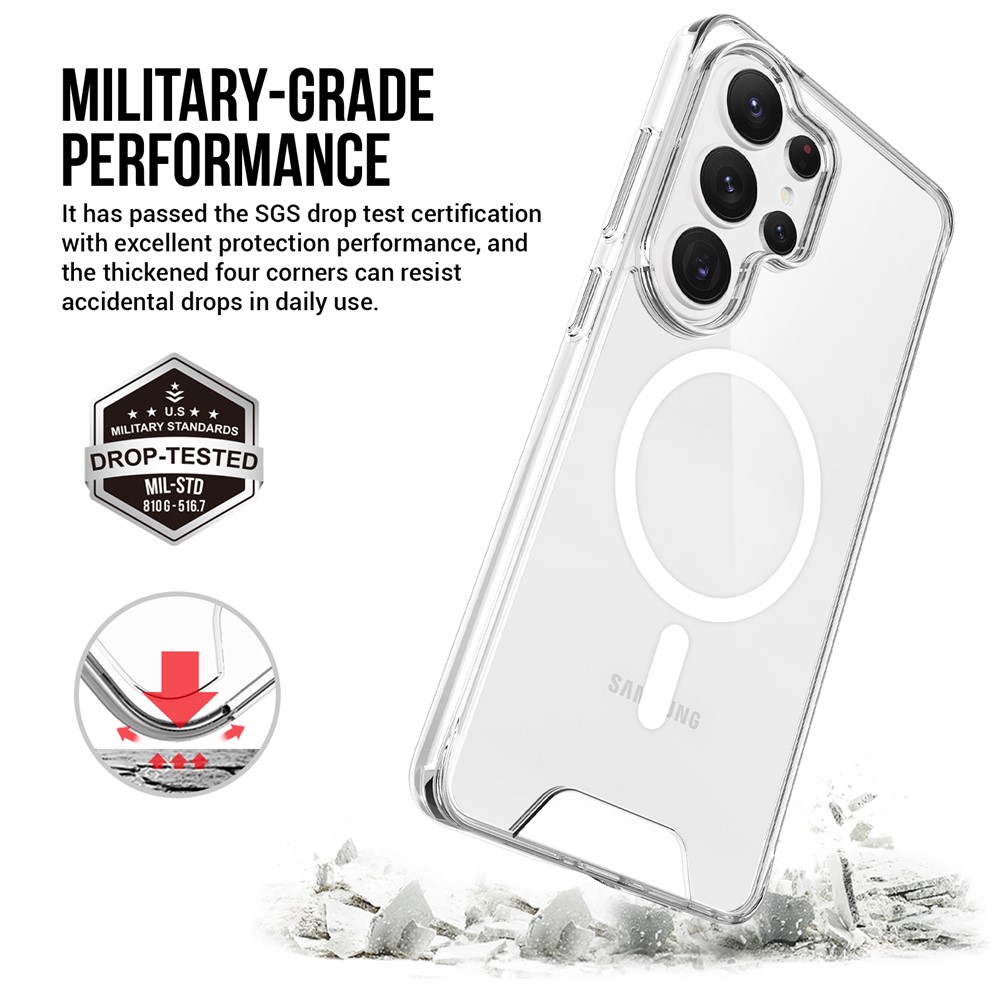 For Samsung Galaxy S26 Ultra Magnetic Case Anti Drop TPU + PC Phone Cover - Transparent - Image 3