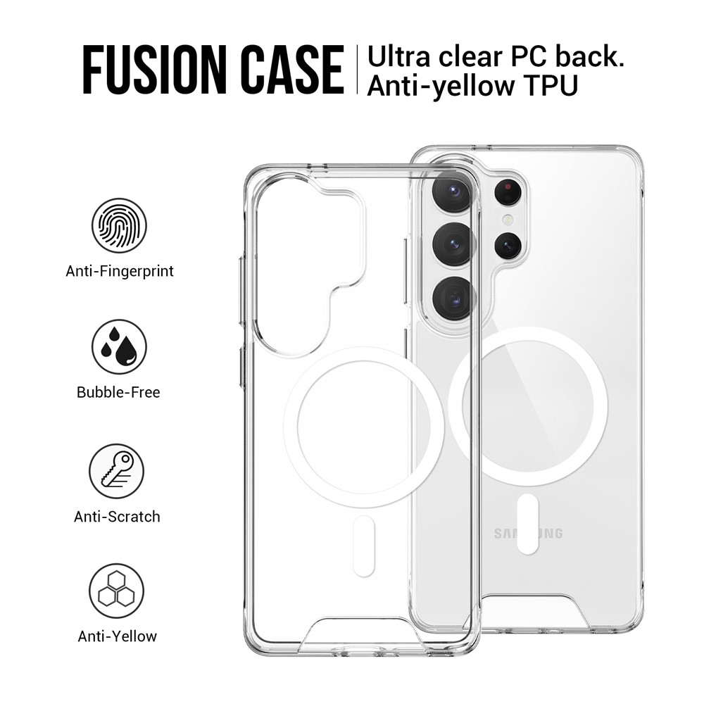 For Samsung Galaxy S26 Ultra Magnetic Case Anti Drop TPU + PC Phone Cover - Transparent - Image 4