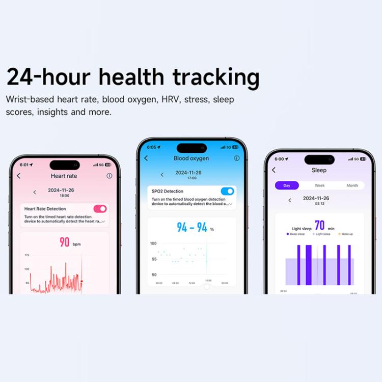Dual PD Real-Time Heart Rate Blood Oxygen Real-Time Sleep Exercise Health Bracelet(Black) - Image 3