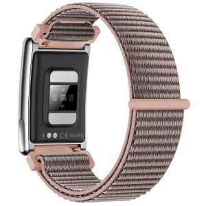 E900 Screenless Fitness Smart Watch ECG Heart Rate Monitor Blood Oxygen Tracker Sports Bracelet – Woven Strap / Pink