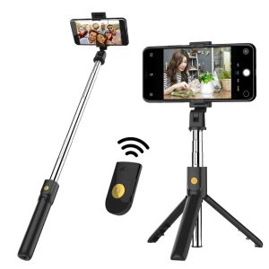 SELFIESHOW K07 Wireless Bluetooth-compatible Selfie Stick Foldable Mini Tripod Expandable Monopod with Remote Control for iOS Android
