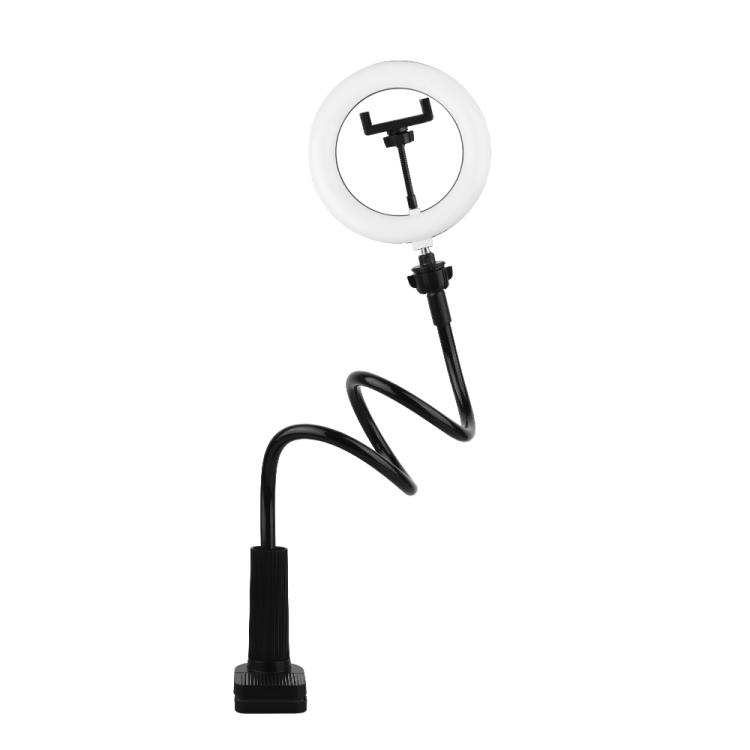 8 inch Striped Selfie Live Streaming Photography Lazy Stand LED Ring Fill Light Set(Black)