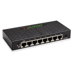8-Port Gigabit Ethernet Switch 10 / 100 / 1000Mbps Network Hub Desktop RJ45 LAN Splitter – EU Plug