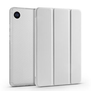 Samsung Galaxy Tab A9 X110 3-fold Clear Honeycomb TPU Leather Tablet Case with Pen Slot(Grey)