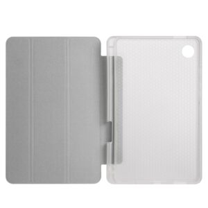 Samsung Galaxy Tab A9 X110 3-fold Clear Honeycomb TPU Leather Tablet Case with Pen Slot(Grey)