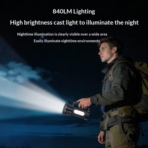 YESIDO TC12 Multifunctional Rechargeable Dual Lamp Lighting Flashlight 840LM High Power Flash Light for Outdoor Emergency – Black