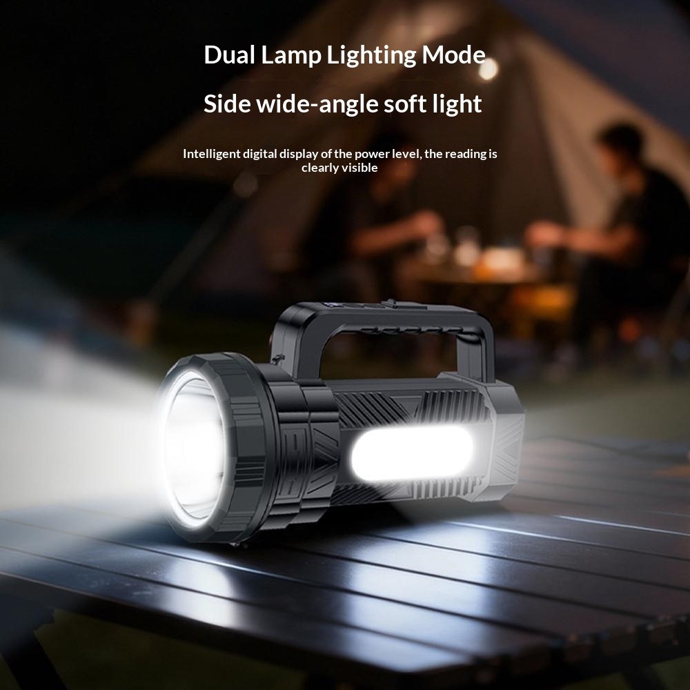 YESIDO TC12 Multifunctional Rechargeable Dual Lamp Lighting Flashlight 840LM High Power Flash Light for Outdoor Emergency - Black - Image 3