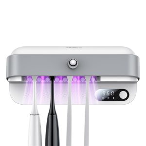 YESIDO MG32 UV Toothbrush Sterilizer Dryer Holder 4 Slots Wall Mount Digital Display Storage Sterilization Box for Bathroom
