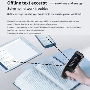International Version Multi-language Camera Scanning Offline Translation Pen(Black)