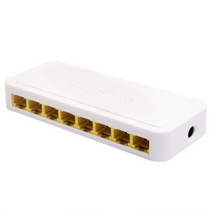 TXE059 Mini Size 8 Ports 10M / 100M Fast Ethernet Switch Smart Network Desktop Switch Power Adapter LAN Hub – EU Plug