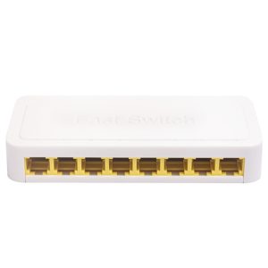 TXE059 Mini Size 8 Ports 10M / 100M Fast Ethernet Switch Smart Network Desktop Switch Power Adapter LAN Hub – EU Plug