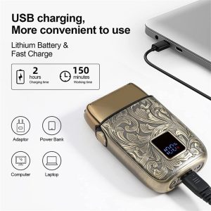 UFREE Dual-Blade Digital Display Shaver Portable Metal Shell Electric Mini Razor