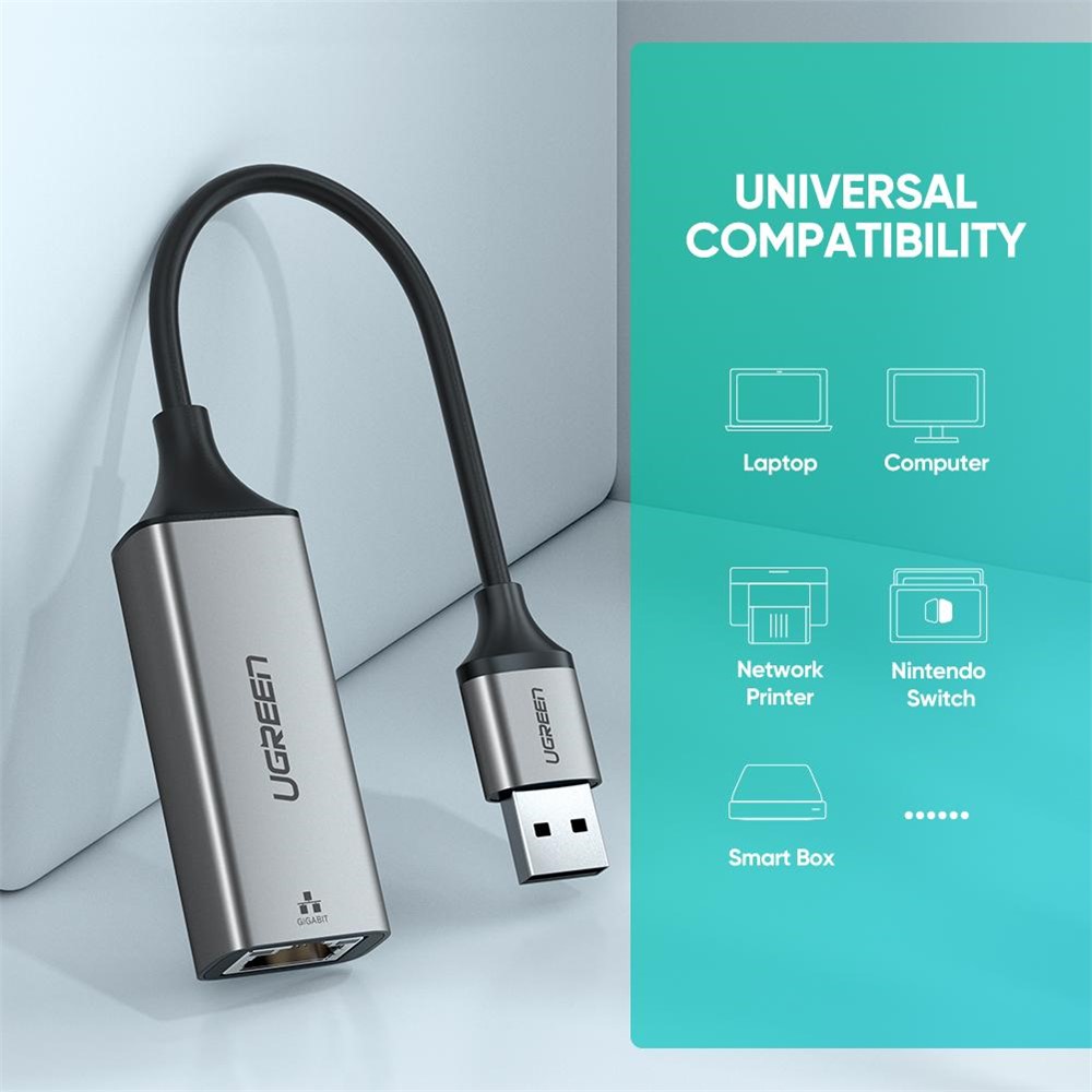 UGREEN USB 3.0 Ethernet Adapter USB 3.0 to RJ45 Gigabit LAN Network Card 10/100/1000 Mbps Ethernet Converter - Image 3