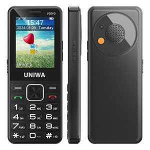 UNIWA V2000 2.4 Inch 4G Bar Phone Dual SIM Dual Standby Feature Phone – Black