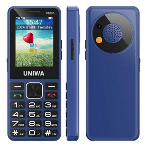 UNIWA V2000 2.4 Inch 4G Bar Phone Dual SIM Dual Standby Feature Phone – Blue