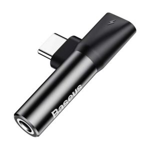 Baseus Audio Adapter USB-C to Mini Jack 3.5mm + USB-C (black)