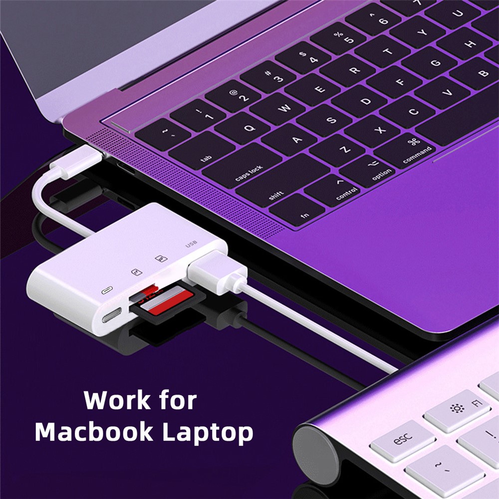 UC-155-SD004 4-in-1 USB 2.0 Type C to SD+TF+USB-A Female Card Reader PD 27W Adapter for Laptop Tablet Phone - Image 5
