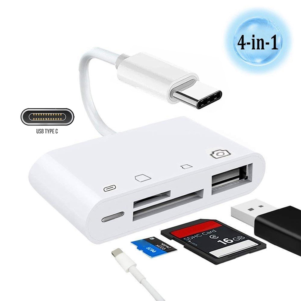 UC-155-SD004 4-in-1 USB 2.0 Type C to SD+TF+USB-A Female Card Reader PD 27W Adapter for Laptop Tablet Phone - Image 2