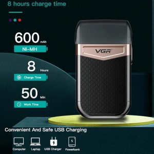 VGR V-331 Portable Electric Shaver Floating Head USB Rechargeable Pocket Razor for Men