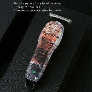 VGR V-953 Graffiti Design Professional Rechargeable Hair Cutting Trimmer Home Travel Men Electric Clipper Haircut Tool
